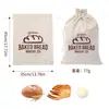 En stock Tela de Algodón Bolsa de Pan con Cordón Reutilizable Bolsa de Pan con Cordón Empaque de Masa Plana Bolsa de Paquete de Algodón y Lino