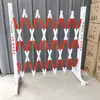 Valla Telescópica Móvil de Acero Inoxidable Barandilla Portátil Valla de Advertencia Tráfico Escolar Advertencia de Tráfico Aislamiento Plegable Reflectante