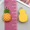 DIY Resina Realista 3D Fruta Banana Morango Maçã Pingente Pulseira Colar Doce Charme Joias Acessórios