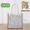 Bolsa de Lino Dibujo a Línea Pintado a Mano Bolsa de Lienzo Lista para Usar Bolso Creativo para Niños Hecho a Mano DIY Pintura Graffiti