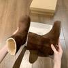 Botas de Neve para Mulheres 2025 Novo Inverno Veludo Acolchoado Quente Sapatos de Algodão Sapatos Femininos Pelo Integrado Birkenstock Botas Curtas