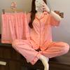 Pijama de Verano para Mujer, Nuevo Estilo, Rosa, Dulce, de Alta Gama, Love Traje de Tres Piezas de Manga Corta, Ropa para el Hogar, Se Puede Usar Afuera Venta al por Mayor