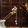 Nuevo Estilo Chino Estilo Antiguo Orquídea Brillante Horquilla Estilo Nacional Flor de Perla Colgante de Borla Caminante Accesorios Hanfu Horquilla Mujer
