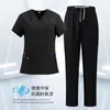 Conjunto de Ropa de Trabajo Separada de Manga Corta con Cuello en V Personalizado para Quirófano Dentista Enfermera Ropa Lavable de Secado Rápido Trabajador