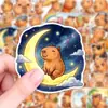 Compra directa transfronteriza de 50 pegatinas de capibara de dibujos animados, pegatinas divertidas y lindas de mascotas para decorar agendas y fundas de teléfono