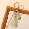 Chaveiro de borla feito à mão, nó de milho degradê estilo chinês, acessório de pingente de borla trançada DIY, atacado