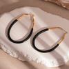 Pendientes Ovalados con Goteo de Aceite Retro Exagerado, Estilo Europeo y Americano, Simples y Elegantes, Pendientes Geométricos de Alta Gama para Mujer