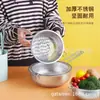 Tina Multiusos de Acero Inoxidable con Malla Fina y Manija Única, Tina con Manija Única para Escurrir y Colar Frutas y Verduras, Tina para Lavar Verduras, Dispositivo para Lavar Arroz