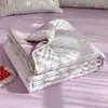 Colcha de Verano de Algodón Lavado Hilo Arrugado Clase a, Colcha de Verano Refrigerante de Algodón Seda Pluma, Colcha de Aire Acondicionado, Colcha Delgada Lavable a Máquina, Envío Transfronterizo