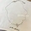 Bolo Street Punk Collar de Lujo Ligero Nudo de Una Palabra Simple Cadena para Suéter de Gama Alta para Mujer Moda Masculina