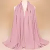 Artículo de Comercio Exterior de Alta Venta: Bufanda Larga Versátil de Gasa con Perlas, Cadena y Pedrería para Mujer, Elegante, Cómoda, Chal y Pañuelo de Cabeza Sencillos