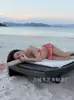 Novo Biquíni Sexy Listrado Estilo Ins para Seios Pequenos Roupa de Banho para Fontes Termais Roupa de Banho de Duas Peças Estilo Saia Xadrez Emagrecedora