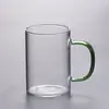 Taza de Vidrio Grueso Simple de Fábrica Borosilicato Alto Mango de Color Taza de Agua con Asa Seis Colores Taza de Té Taza de Regalo Resistente al Calor