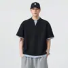 Roupas Masculinas Shanggu Estilo Japonês Marca da Moda Verão Novo Camiseta Patchwork Falsa Manga Curta Nova Masculina Manga Curta Gola Redonda Fresca