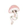 Broche de metal de desenho animado fofo de menina cogumelo sexy transfronteiriço europeu e americano, acessórios de roupa para bolsa