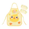 Avental infantil com estampa de desenho animado, impermeável, com bolso para saliva, avental de pintura para bebês, conjunto de babador sem mangas para bebês e crianças.