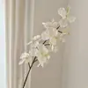 Flor Artificial Orquídea de 9 Cabezas Impresa en 3D Material de Orquídea Mariposa Hotel de Lujo Boda Escena de Flores Artificiales
