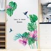 Fabricantes de adesivos de parede atacado novas plantas verdes quarto sala de estar removível plantas verdes flores e pássaros adesivos de parede HT94003