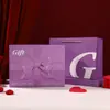 Caixa de Presente Exquisita Vermelha e Roxa Dia dos Namorados para Namorada Embalagem de Caixa de Presente Caixa Vazia