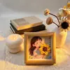 Presente Criativo para o Dia das Mães Mini Buquê de Flores de Mesa Porta-Retrato 3D Porta-Retrato de Girassol Decoração de Mesa de Cabeceira para Casa