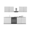 Gabinetes de Cocina de Aleación de Aluminio Personalizados Modernos Simples Gabinetes de Cocina Abiertos Gabinete Combinado con Encimera de Piedra Nano Integrada para Estufa