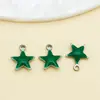 Pingente Estrela de Cinco Pontas Dupla Face de Aço Inoxidável Pequeno Charme Materiais para Brinco Chaveiro Joia Acessório DIY Feito à Mão