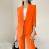 Traje Elegante Popular Juvenil Traje Coreano de Color Caramelo Chaqueta Cardigan Chaqueta con Sentido del Diseño Traje Pantalón