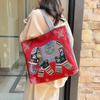 Bolsa de Hombro Thai Transfronteriza con Elefante Bordado Moda para Mujer Nueva Bolsa de Lona Portátil de Gran Capacidad para Mujer
