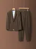 Conjunto de terno casual de alta qualidade para homens, terno de duas peças estilo coreano slim fit profissional para negócios, terno de noivo para casamento