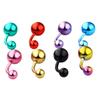Aço inoxidável banhado a multi-cor dupla bola de aço umbigo anel umbigo unha brinco piercing jóias
