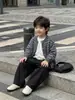 Chaqueta Suéter para Niños Otoño Nuevo 2026 Tejidos para Niños Pequeños Rayas Estilo Coreano Versátil Cárdigan Top para Bebé