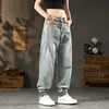Jeans masculinos estilo minimalista japonês, moda de rua retrô, novo outono 2026, calças retas largas, calças masculinas de marca da moda