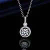 Colar de moissanita imitação 2 quilates feminino banhado a platina pt950 corrente clavicular pingente de zircônia oito corações oito flechas joia