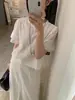 Blusa Sencilla de Encaje Patchwork + Falda de Encaje Patchwork a la Moda, Ropa Femenina Estilo Coreano, Nuevo Estilo de Verano
