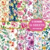 Papel para Diário Azul Novo, 24 Folhas, Tamanho Grande, Design Floral de Hortênsia, 30X30cm, Papel Material Rosa para Colagem de Festa