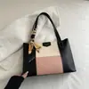 Bolso Tote de Moda Patchwork Color-Blocking Estilo Otoño Nuevo, Bolso Grande de Gran Capacidad para Viajes Diarios con Diseño Único, Bolso de Hombro Versátil para Mujer