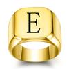 Anillos Versátiles Europeos y Americanos de 26 Letras Inglesas de Acero Inoxidable Grabados con Láser para Hombres, Cuadrados de 18 mm, Venta Caliente al por Mayor para Mujeres