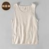 Colete de Algodão e Linho Estilo Chinês Retrô de Verão Masculino Colete Casual Solto de Verão Masculino Camiseta Fina Respirável Top para Casa