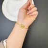 Pulseira de ouro areia do Vietnã vintage incrustada com pérola pulseira borboleta oca design de nicho feminino por muito tempo não desbota primeira joia