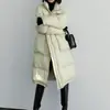 Jaqueta de alta qualidade com 90% de penugem de ganso branco, jaqueta de plumas feminina para o inverno, design de comprimento médio para outono e inverno de 2026