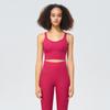 Ropa interior deportiva de canalé fino para mujer, alta elasticidad, espalda cruzada, hermosa, a prueba de golpes, sujetador deportivo push-up para yoga, chaleco de fitness