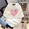 Venta al por mayor del fabricante Comercio exterior Estilo de pareja de verano Versátil Simple Dibujos animados Estampado de letras Top casual Nuevo Mangas tres cuartos