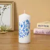Nuevas Velas Cilíndricas con Calcomanías de Colores, Velas Creativas sin Humo y sin Olor para Decoración y Arreglos, Velas Duraderas, Venta al por Mayor de Fabricantes