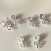 Pendientes de Botón con Lazo Tachonado de Diamantes Estilo Coreano Elegantes Versátiles Diseño de Nicho Pendientes de Moda Lujo Ligero Sensación de Alta Gama Exquisita Joyería para Orejas