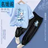 Traje de niño Verano 2025 Nuevo Ao Bing Ropa para niños Ropa de bebé Niñas Moda Nacional Algodón Puro Manga Corta Ropa de Verano