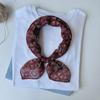 Pañuelo cuadrado pequeño de algodón y lino con estampado étnico para mujer, con protección para el cuello, con tira decorativa para el pelo, nuevo estilo 2024
