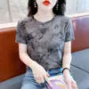 Camiseta Feminina Soltinha Manga Curta 2026 Novo Estilo Casual Versátil Verão Moda Feminina Top