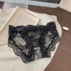Pure Desire Forest ~ Cuecas Finas Transparentes de Seda Gelo Sexy Renda Vazada Malha Cintura Baixa Sem Marcas Roupa Íntima para Mulheres