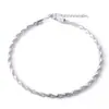 Collar de hueso de serpiente de alta gama europeo y americano, cadena de torsión de espejo personalizada, cadena tejida versátil para la clavícula, joyería de moda genial para hombres y mujeres