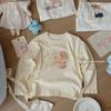 Camiseta Infantil Estampada de Manga Longa, Novo Estilo Primavera 2025, Top Soltinho Tendência com Estampa Fofa para Meninas